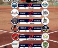 Cartelera oficial de la Jornada 4 de la Liga de Béisbol de Ciénega de Flores para el domingo 11 de octubre