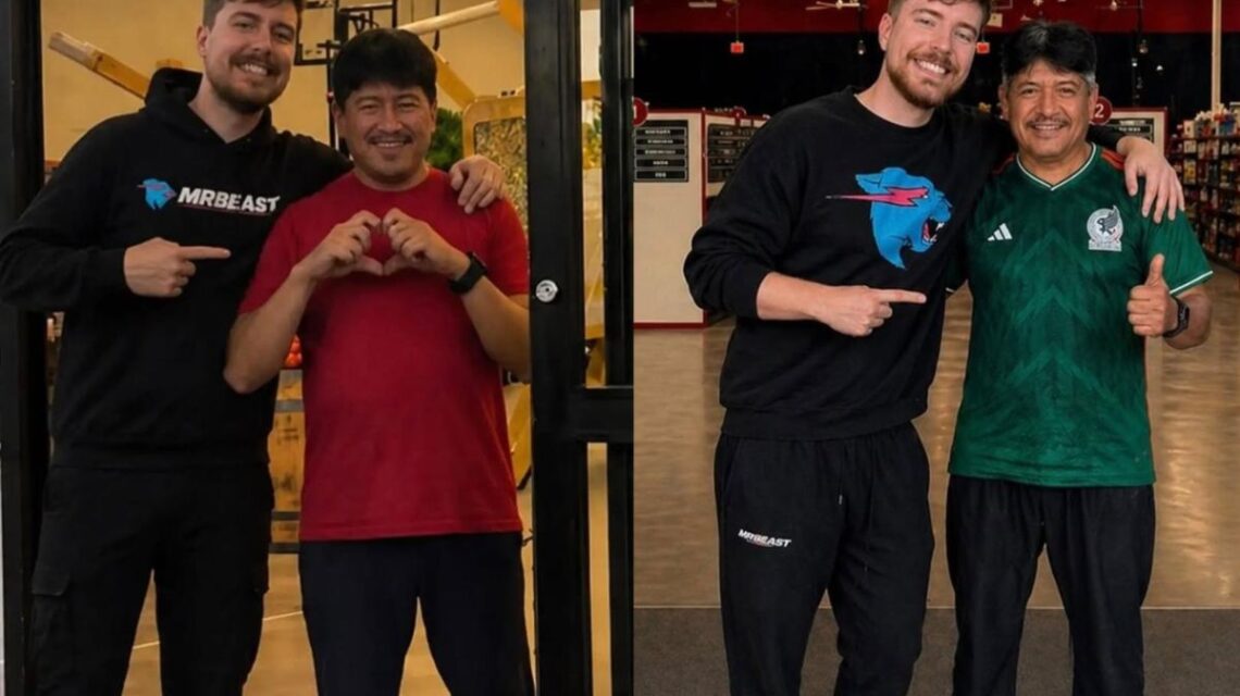Juan García junto a MrBeast dentro del supermercado del reto