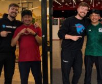 Juan García junto a MrBeast dentro del supermercado del reto