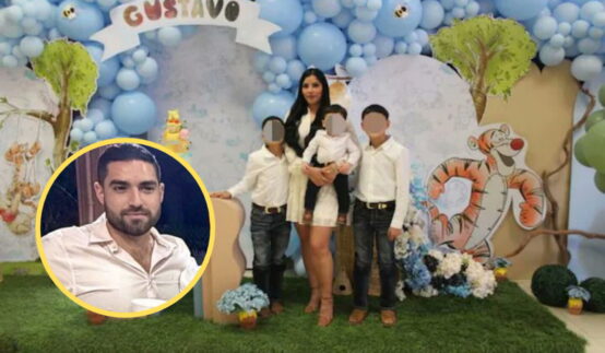 Cinthia Abigail Tamez, sus hijos y Leodegario Moya en imágenes difundidas en redes sociales.