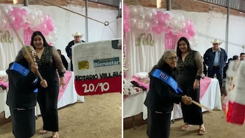 ¡Le hicieron una piñata de su tarjeta del Bienestar! Abuelita cumple 76 años